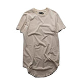 Arc Cut Extended Tees-T-Shirts-Hip-hip tribe-Khaki-XXL-PLATINUM REXZ-PREXZ