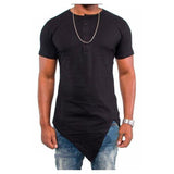 Asymmetrical Extended Tee-T-Shirts-Man wardrobe Apparel Trade Co., Ltd.-Black-L-PLATINUM REXZ-PREXZ