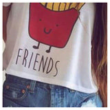 Best Friends Crop Tops-T-Shirts-Online Store 131999-A2-S-PLATINUM REXZ-PREXZ