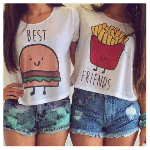 Best Friends Crop Tops-T-Shirts-Online Store 131999-PLATINUM REXZ-PREXZ