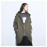 Black Zipper Turn-down Hoodie-Hoodies & Sweatshirts-BELLE FASHION SHOP-green-PLATINUM REXZ-PREXZ