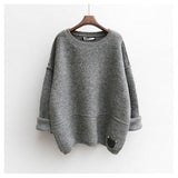 Buderry Loose Sweater-Pullovers-Summer Fashion Costume CO.,LTD-Gray-PLATINUM REXZ-PREXZ