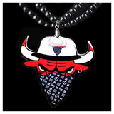 Bulls Bead Necklaces-Pendant Necklaces-Magic Jewelry Box-10-PLATINUM REXZ-PREXZ