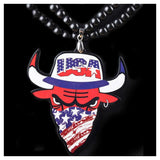 Bulls Bead Necklaces-Pendant Necklaces-Magic Jewelry Box-12-PLATINUM REXZ-PREXZ