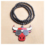 Bulls Bead Necklaces-Pendant Necklaces-Magic Jewelry Box-8-PLATINUM REXZ-PREXZ