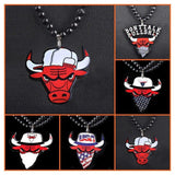 Bulls Bead Necklaces-Pendant Necklaces-Magic Jewelry Box-PLATINUM REXZ-PREXZ