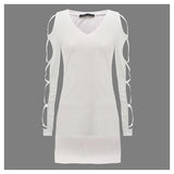 Casual Bandage V T-shirt-Blouses & Shirts-zanzea001 Store-White-S-PLATINUM REXZ-PREXZ