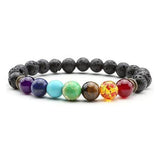 Chakra Bracelets-Jewelry Wholesale From China Factory-lava stone-PLATINUM REXZ-PREXZ