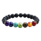 Chakra Bracelets-Jewelry Wholesale From China Factory-scrub black stone-PLATINUM REXZ-PREXZ