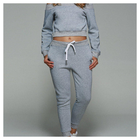 Cropped Sweatshirt With Pants Set-Outfits-Sammydress-PLATINUM REXZ-PREXZ