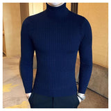 DaBaby Style Slim PREXZ Turtleneck-Turtelneck Sweater-LEGIBLE officia Store-DARK BLUE THICK STRIPE-S-PLATINUM REXZ-PREXZ