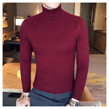 DaBaby Style Slim PREXZ Turtleneck-Turtelneck Sweater-LEGIBLE officia Store-RED WINE THICK STRIPE-S-PLATINUM REXZ-PREXZ