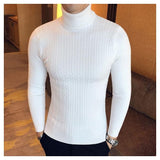 DaBaby Style Slim PREXZ Turtleneck-Turtelneck Sweater-LEGIBLE officia Store-WHITE THICK STRIPE-S-PLATINUM REXZ-PREXZ