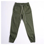 Elastic Drawstring Pants-Casual Pants-Hip-Hop Tshirt-Army Green-30-PLATINUM REXZ-PREXZ