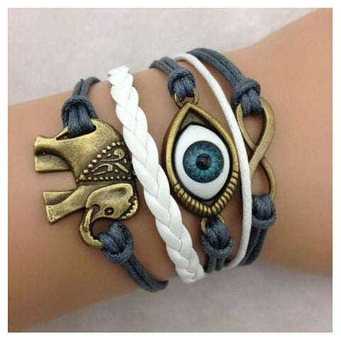 Elephant Eye Bracelet-Charm Bracelets-Alex(Order over 130$ sent via express)-PLATINUM REXZ-PREXZ