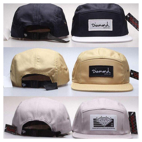 Five Panel Diamond Snapback-Baseball Caps-FD Women's Clothing-PLATINUM REXZ-PREXZ