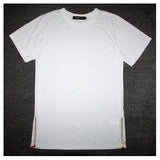 Golden Zipper Extended Tee-T-Shirts-Fashion Room Shop-White-S-PLATINUM REXZ-PREXZ