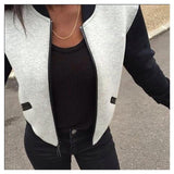 Gray O-neck Jacket-Basic Jackets-SashaMall Store-PLATINUM REXZ-PREXZ