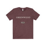 Greenwoood 1921-T-Shirt-Printify-Heather Maroon-XS-PLATINUM REXZ-PREXZ