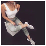 High Waist Ripped Pants-Pants & Capris-Romeo & Juliet Clothes Store-PLATINUM REXZ-PREXZ