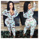 PREXZ Holiday Bodysuit Pajamas | Fleece Print-Home-CHRONSTYLE Official Store-PLATINUM REXZ-PREXZ