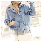 Hooded Two Piece Jean Jacket-Basic Jackets-HEEGRAND women-PLATINUM REXZ-PREXZ