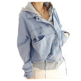 Hooded Two Piece Jean Jacket-Basic Jackets-HEEGRAND women-PLATINUM REXZ-PREXZ