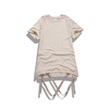 Kanye Style Removable Hem Ribbon Tee-T-Shirts-Hawark Ningbo fashion-PLATINUM REXZ-PREXZ