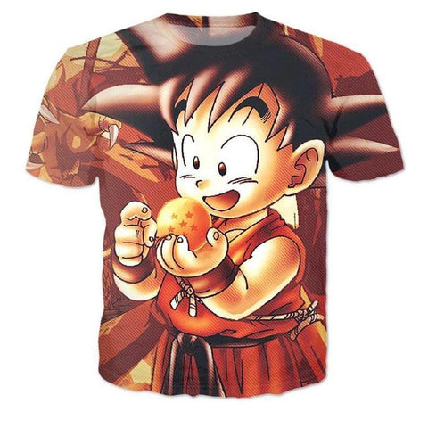 Kid Goku & Six Star Ball-T-Shirts-Eastdragon Apparel Mall Co Ltd-PLATINUM REXZ-PREXZ