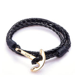 Leather Bracelet-Charm Bracelets-The Lady's Jewelry-black gold-PLATINUM REXZ-PREXZ