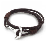 Leather Bracelet-Charm Bracelets-The Lady's Jewelry-brown silver-PLATINUM REXZ-PREXZ