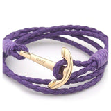 Leather Bracelet-Charm Bracelets-The Lady's Jewelry-purple gold-PLATINUM REXZ-PREXZ