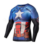 Marvel Superhero Compression Shirts-T-Shirts-Amazing Hero-Captain America-S-PLATINUM REXZ-PREXZ