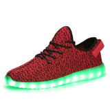 Men's Athletic LED Shoes-Men's Casual Shoes-LCY Fashion shoes shop-Red-5-PLATINUM REXZ-PREXZ