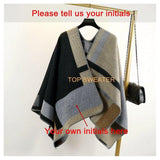 Poncho Cardigan-Cardigans-TOP SWEATER-Style2 Custom letter-PLATINUM REXZ-PREXZ