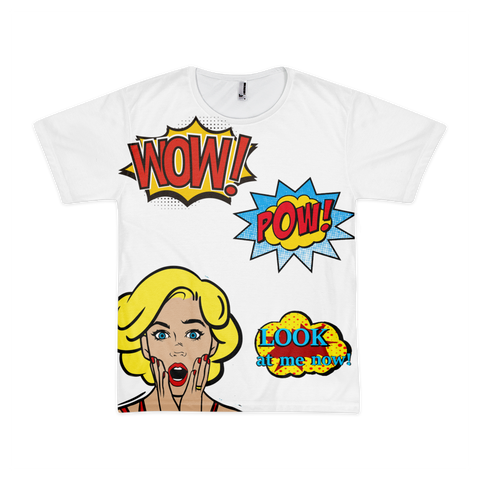 PREXZ WOW POW LOOK AT ME NOW COMIC Tee (unisex)-PLATINUM REXZ-XS-PLATINUM REXZ-PREXZ