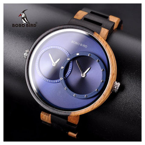 relogio masculino BOBO BIRD Watch Men 2 Time Zone Wooden Quartz Watches Women Design Men&#39;s Gift Wristwatch In Wood Box Dropship|Quartz Watches|-Quartz Watches-BOBO BIRD Official Store-PLATINUM REXZ-PREXZ