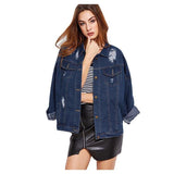 Ripped Denim Jacket-Basic Jackets-Romwe Co.,Ltd.-PLATINUM REXZ-PREXZ