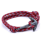 Rope Nylon Bracelets-Charm Bracelets-Nautical style-Burgundy-PLATINUM REXZ-PREXZ