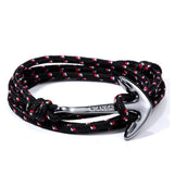 Rope Nylon Bracelets-Charm Bracelets-Nautical style-Cool Black-PLATINUM REXZ-PREXZ