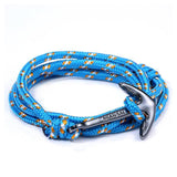 Rope Nylon Bracelets-Charm Bracelets-Nautical style-Prussian Blue-PLATINUM REXZ-PREXZ