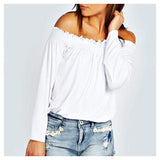 Shoulder Blouse-Blouses & Shirts-Real Pictures Clothes Store-OffWhite-S-PLATINUM REXZ-PREXZ