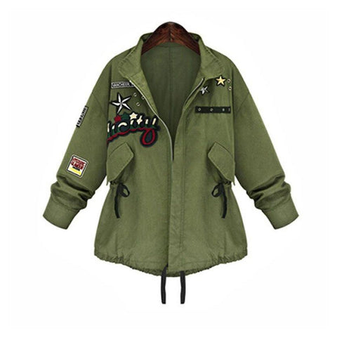 Slim Green Army Coat-Basic Jackets-Tianyu fashion-PLATINUM REXZ-PREXZ