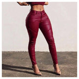 Slim Leather Pants-Pants & Capris-zanzea001 Store-PLATINUM REXZ-PREXZ