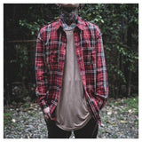 Slim Long Sleeve Plaid T-shirt-Casual Shirts-order 9999-PLATINUM REXZ-PREXZ