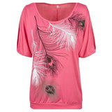 Slit Sleeve Feather Tee-T-Shirts-what a beauty-PLATINUM REXZ-PREXZ