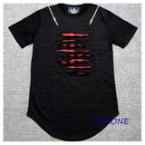 Summer Long Extended Tee-T-Shirts-Ding li Electronic commerce co., LTD-Black-L-PLATINUM REXZ-PREXZ