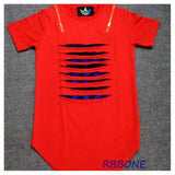 Summer Long Extended Tee-T-Shirts-Ding li Electronic commerce co., LTD-Red-L-PLATINUM REXZ-PREXZ