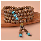 Turquoise Budda Bead Bracelet-Strand Bracelets-Breath and life-PLATINUM REXZ-PREXZ