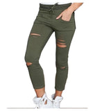 Women Drawstring Strech Leggings-Pants & Capris-YRD-Army Green-XXXL-PLATINUM REXZ-PREXZ